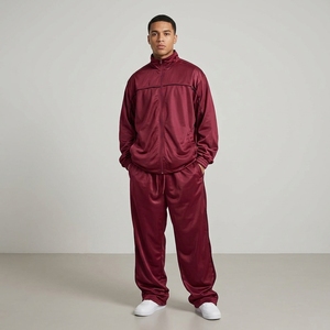 Ensemble de survêtement personnalisé imprimé par sublimation en polyester/coton respirant, coupe ample, avec capuche, coupe-vent rose pour homme et femme, idéal pour le tennis en hiver - Product Image 2