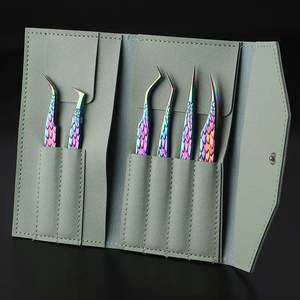 Kaamir Instruments Professional Eyelash Tweezers Stainless Steel Anti-Magnetic Pink Gradient Handle Smooth Tip 10mm for <b>Lash</b> - Product Image 6