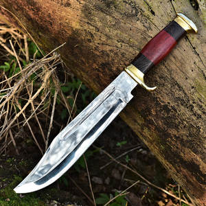 Nouvelle édition personnalisée de couteau de chasse Bowie J2 en acier fait main de 17 pouces avec manche en bois et laiton, couteau à lame fixe de collection, le plus tranchant - Product Image 3