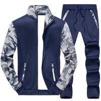 Customized Mens Winter Solid Terry Sweatshirt Set Outdoor Sports Hooded Jacket Casual Trendy Two-Piece Track Suit 100% Cotton