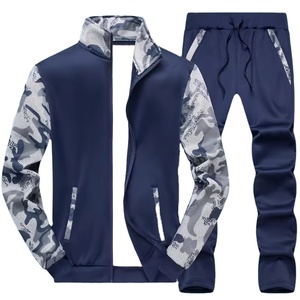 <b>Mens</b> Winter Solid Terry Sweatshirt Set Outdoor Sports Hooded <b>Jacket</b> Casual Trendy Two-Piece Set 100% Cotton Quick Dry - Product Image 1