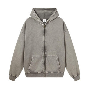 Sweat-shirt à capuche surdimensionné pour homme, 100% coton, tissu éponge français, couleur unie, décontracté, pour l'automne, respirant, avec poche - Product Image 1
