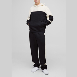 Sweat à capuche en molleton français avec logo brodé personnalisé, poids moyen, couleur personnalisée, streetwear, ensembles de survêtements imprimés en 2 pièces - Product Image 1