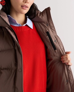 Women's Hooded Puffer Vest Sleeveless Down Alternative Winter <b>Waistcoat</b> Zipper Outerwear Custom Logo Women's Padded Vest - Product Image 3