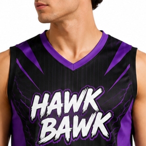 Maillot de basketball personnalisé pour homme, sans manches, col en V, pour équipe sportive, séchage rapide, léger, coupe athlétique, sur mesure - Product Image 4