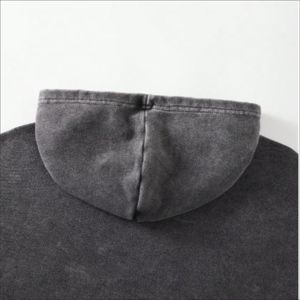 Sweat à capuche zippé en molleton épais tricoté pour homme, coupe oversize, avec logo personnalisé, style streetwear, automne, lacets, unisexe, ODM, vente en gros - Product Image 6
