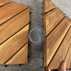 Dalles de terrasse extérieures en bois d'acacia du Vietnam, 300x300mm, imperméables, antidérapantes, écologiques, à emboîtement, garantie 5 ans+, pour jardin - Product Image 5