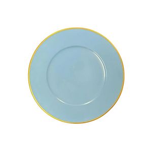 Assiette de Présentation Minimaliste Style Nordique à Bord Doré - Sous-assiette en Métal Émaillé de Haute Qualité pour Dîners Raffinés et Vaisselle de Fête - Product Image 5