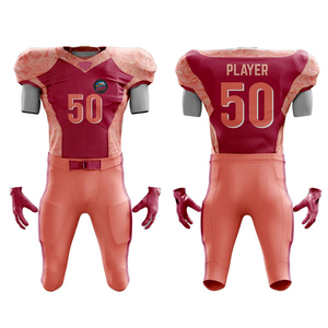 Uniformes de football américain professionnels à manches courtes imprimés 100% polyester, vêtements de sport d'équipe personnalisables, équipement d'entraînement en gros - Product Image 4