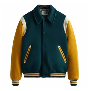 Stonefield Manufacturing Unisex College Varsity <b>Jacket</b> Wholesale Reversible <b>Waterproof</b> Breathable Hooded Canvas Wool Streetwear - Product Image 1