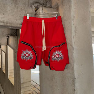 Shorts cargo streetwear Y2K pour hommes, coupe oversize, imprimé graphique, avec poches zippées, vente en gros - Product Image 4