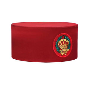 2026 Nuevo Gorro de la Orden de la Corona de Alta Calidad, de Seda Roja, Bajo MOQ, Servicio OEM, Gorros y Cordones Masónicos con Botones - Product Image 5