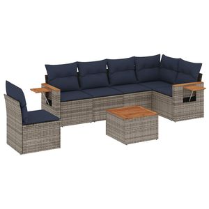 Juego de Sofás de Patio de 7 Piezas en Poliratán Gris con Cojines, Exclusivo para EE. UU., Muebles de Exterior - Product Image 2