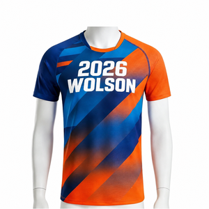 เสื้อยืดซับลิเมชั่นแบบสั่งทำพิเศษ พิมพ์ลายทั่วตัว ผ้าโพลีเอสเตอร์ระบายอากาศได้ดี เหมาะสำหรับออกกำลังกาย ฟิตเนส กีฬา และชุดทีม - Product Image 1