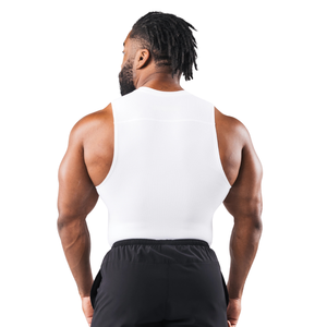 <b>Men's</b> Breathable Sleeveless Tank Top Neck Gym <b>Vest</b> Muscle Fit Training Fitness Plain <b>White</b> Casual Workout XL Daily Wear - Product Image 2