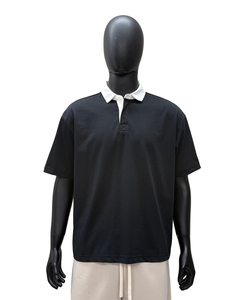 Men's Short Sleeve Solid Color Knitted <b>Polo</b> <b>Shirt</b> With Logo Front Casual Breathable Regular Fit Black <b>White</b> Navy - Product Image 6