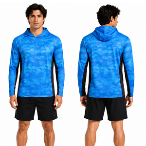 Camisa de Pesca con Capucha para Hombre, Camuflaje Azul, Protección UV, Manga Larga, Sudadera de Alto Rendimiento - Product Image 3