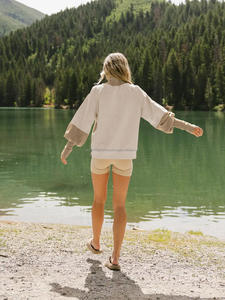 Sudaderas de mujer, suéter de bloque, ropa de otoño corta, sudaderas con capucha de cuello alto, Jersey bordado personalizado, calidad, moda para niñas - Product Image 3