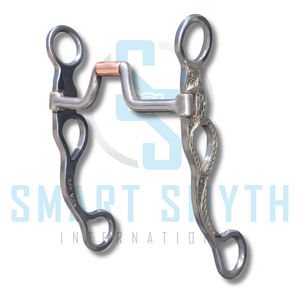 SMART SMYTH INTL Mors de pâturage western gravé en acier inoxydable avec rouleau en laiton pour l'équitation - Product Image 4