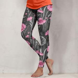 Splendid Apparel High Waist Full Length Paisley <b>Pattern</b> Leggings <b>Machine</b> Embroidery Stretch <b>Knitted</b> Spandex Bohemian Women's - Product Image 5