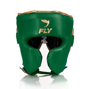 Professional Custom Made New Green Golden Fly Complete Boxing Sparring Set Gloves <b>Head</b> Guard Groin Guard-genuine Cowhide Leather - Product Image 6