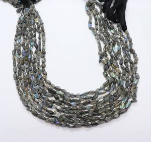 ลูกปัดลาบราโดไรต์ทรงก้อนเรียบขนาด 4x6-5x8 มม. ลูกปัดพลอยลาบราโดไรต์ขัดเงา 13 นิ้ว ลาบราโดไรต์ธรรมชาติแบบเรียบ - Product Image 6