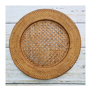 Wholesale Round Rattan Charger <b>Plate</b> Handwoven Wicker Table <b>Mats</b> Eco-Friendly Bulk Boho Placemats For Wedding Event & Restaurant - Product Image 4