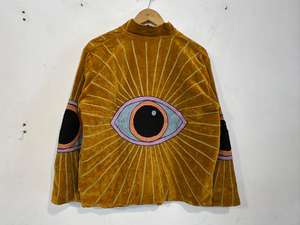 Evil Eye Threads Work Velvet Suzani <b>Jacket</b> For Men And Women's Boho <b>Hippie</b> Style Handmade Embroidery Work Partywear <b>Jacket</b> - Product Image 6