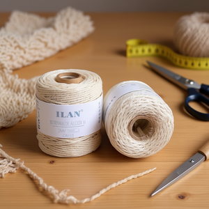 Cuerda de Algodón Ilan en Rollo de 3 mm, Color Crema, Hilo para Manualidades - Product Image 2