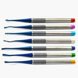 ชุดเครื่องมือถอนฟันและยกโคนฟันแบบหลายสี ทำจากสแตนเลสสตีล  ชนิดใช้มือ  คลาส 1 สำหรับการผ่าตัด ยี่ห้อ Shuja Surgico - Product Image 1