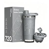 Bouteille shaker en acier inoxydable Hong Ling OEM ODM sans BPA, gourde de sport avec grille de mélange, shaker de protéines pour la gym, vente en gros