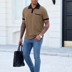 Chemises polo pour hommes, tissu doux au toucher, finition premium, polo élégant pour hommes, vêtements de soirée haut de gamme, tenues de mode masculine. - Product Image 6