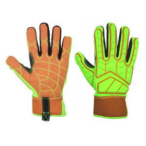 Leather Soft TPR Back Hand Impact Cut Resistant Safety <b>Gloves</b> Oil Field Work Premium Grain Goatskin Kevlar Liner Elastic Cuff - Product Image 6