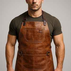 Tablier léger en cuir véritable, anti-odeur, pour vêtements de travail professionnels, secteur du commerce de détail et de services LPN-0237 - Product Image 2