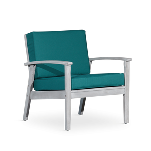 Divano da Giardino Deep Seat in Eucalipto con Finitura Grigio Argento e Cuscini Bordeaux - Product Image 6