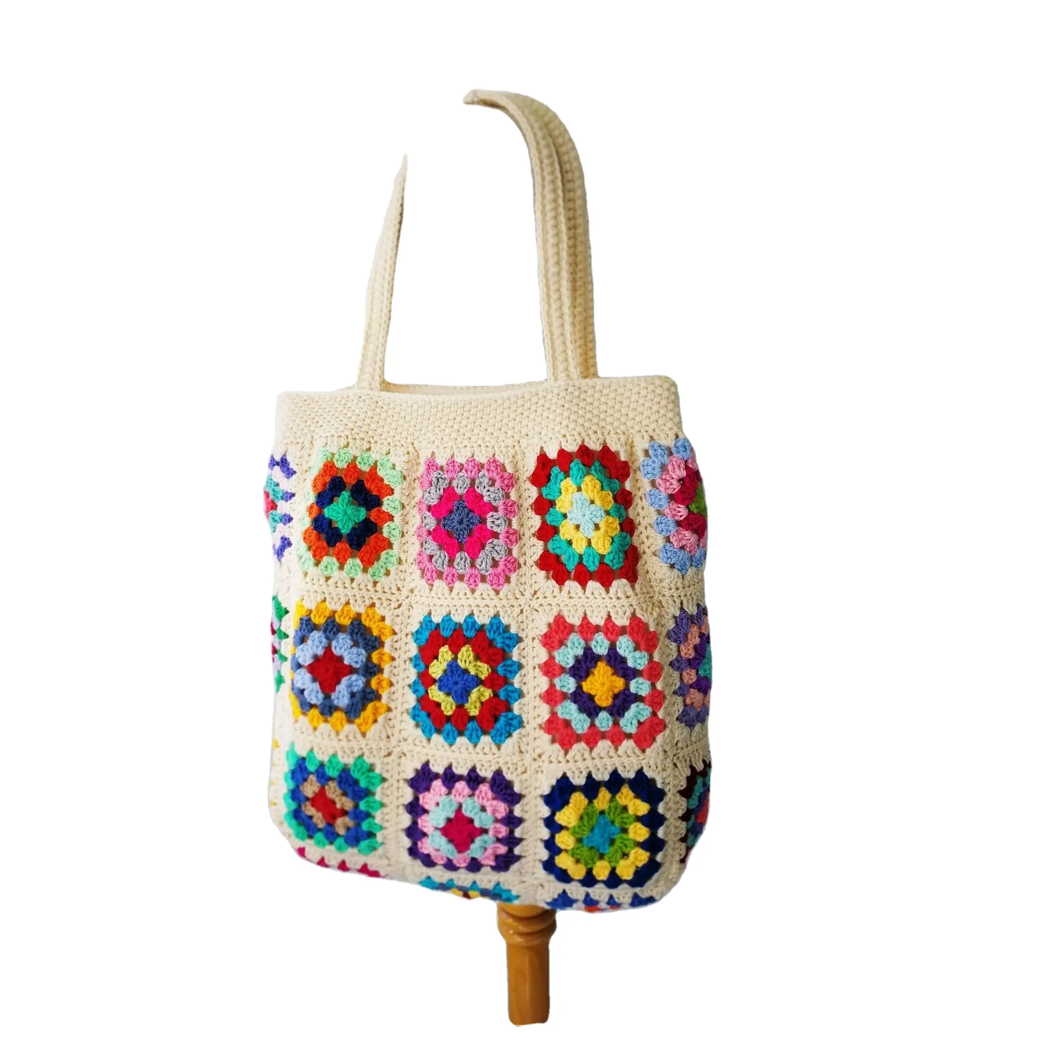 2022 Latest Design Crochet Hand Woven Bag Cute Flower Ladies Shoulder Bag Buy At Lowest Price From India