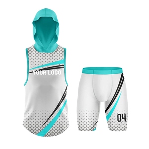 Custom Sublimated Camouflage Hooded Tank Top and <b>Compression</b> <b>Shorts</b> Set for Adults Unisex Quick Dry Athletic Wear - Product Image 5