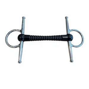 Riaz Jamal  International Mors de cheval en acier inoxydable et caoutchouc à torsion lente, à joues pleines, avec anneaux pehlam/gaga / mors D - Product Image 6