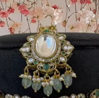 Conjunto de Joyería Nupcial Tradicional Étnica Grand Polki con Moissanita, Collar de Latón para Mujeres y Niñas, Regalo de Boda y Compromiso - Product Image 2