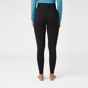 Pantalones de Montar de Punto para Mujer 2026, Cintura Alta, Largos, Color Negro Sólido, Elásticos en Cuatro Direcciones, Cintura Elástica 2026 - Product Image 1