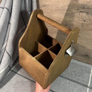 Modern Durable Wooden Caddy Storage Organizer with Handle for Kitchen <b>Bathroom</b> Desk-Portable Box Holder - Product Image 4