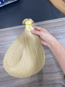 Extensions de cheveux humains à kératine pré-collée, double tirage, pointe plate mini, pointes K, personnalisées, couleur claire, pour salon de coiffure, vente en gros - Product Image 2
