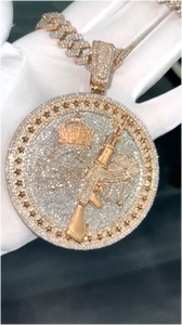 Conjuntos de Joyería Hip Hop Personalizados, Collar con Inicial de Letra Redonda de Moissanita, Plata de Ley 925 para Accesorios de Boda - Product Image 6