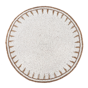 Juego de vajilla redondeada con la mejor temática, Mantel Individual decorativo con almohadillas de tela de cuentas de vidrio para fiestas y otras funciones - Product Image 1