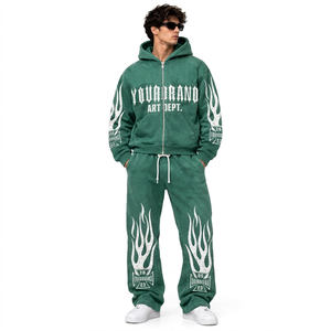 Conjunto Deportivo Personalizado con Logotipo, Sudadera con Capucha de Felpa de Algodón de 400 g, Pantalones Deportivos Anchos, Ropa Deportiva Informal de Calle - Product Image 5