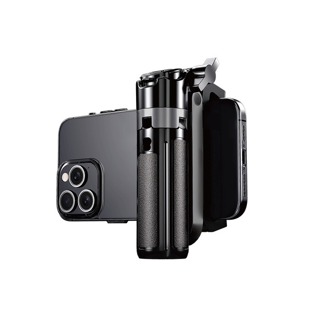 DSLR-Style Compact Phone Tripod Ultra-Portable Palm-Sized Selfie Stick Stand for Travel Vlogging and Professional Design