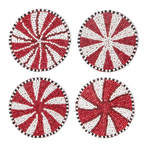 Posavasos con cuentas azules, amarillos y verdes, juego de 4 posavasos tradicionales a precio económico. - Product Image 6