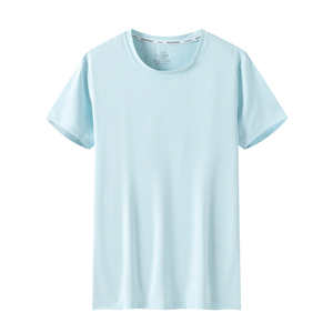 T-shirt à manches courtes col rond pour homme, couleur unie, évacuation de l'humidité, 100% coton respirant, coupe ajustée, imprimé numérique, toutes saisons - Product Image 6