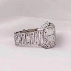 Reloj Unisex Clásico de Lujo con Esfera Romana Personalizada, Movimiento de Cuarzo, Caja Cuadrada de Acero Inoxidable, Estilo Retro - Product Image 2
