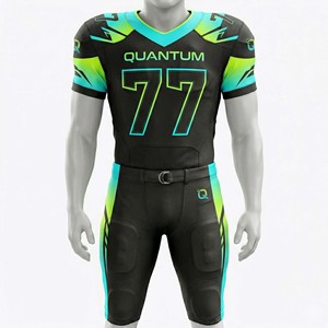 Custom Wholesale Men's American Football Uniform Set Breathable Sublimated <b>Mesh</b> Jersey & Padded Pants Modern Esports Design - Product Image 3
